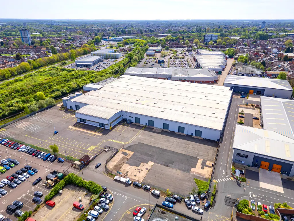 Aerial view of Valor Park Coventry 170 warehouse and yard
