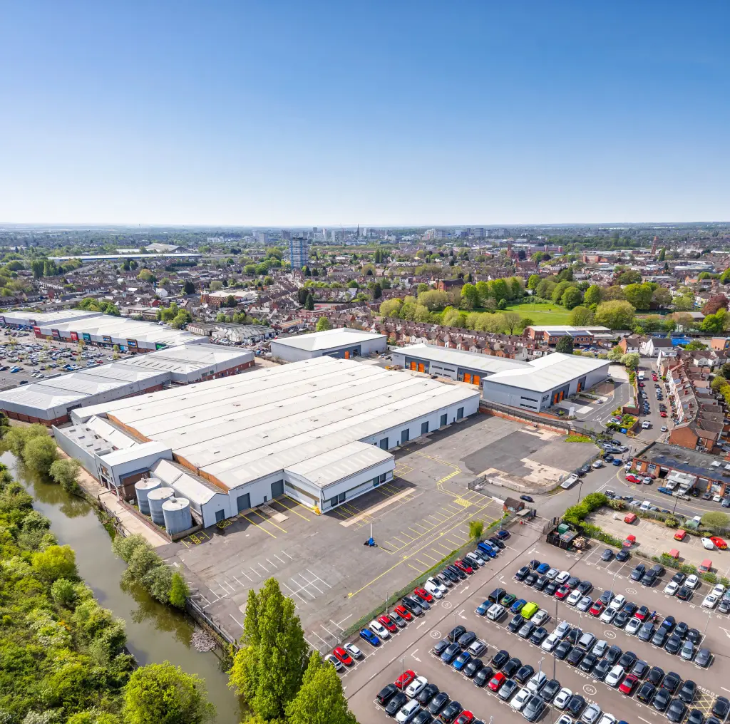 High aerial view of Coventry 170 and surrounding area